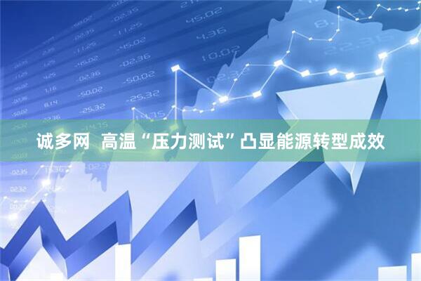诚多网  高温“压力测试”凸显能源转型成效